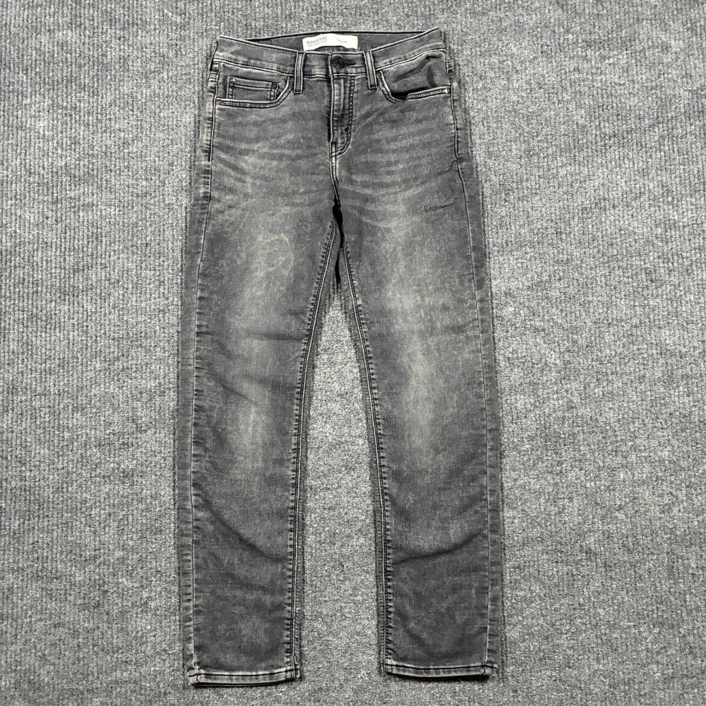Levis Signature S37 Slim Mens Jeans Size W27" Gray Denim Straight Leg Low Rise